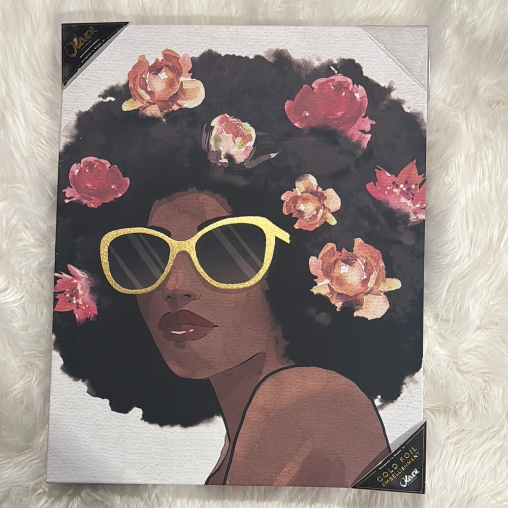 Oliver Gal Black and Gold Afro Glam Painting